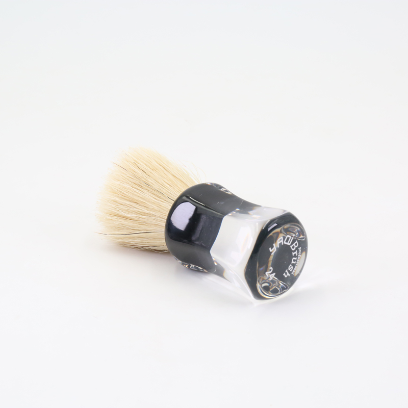 Yaqi Defect Handle Special Offer 22mm Fan Shape Synthetic Hair Tuxedo Knot White Resin Handle Shave Brush Man