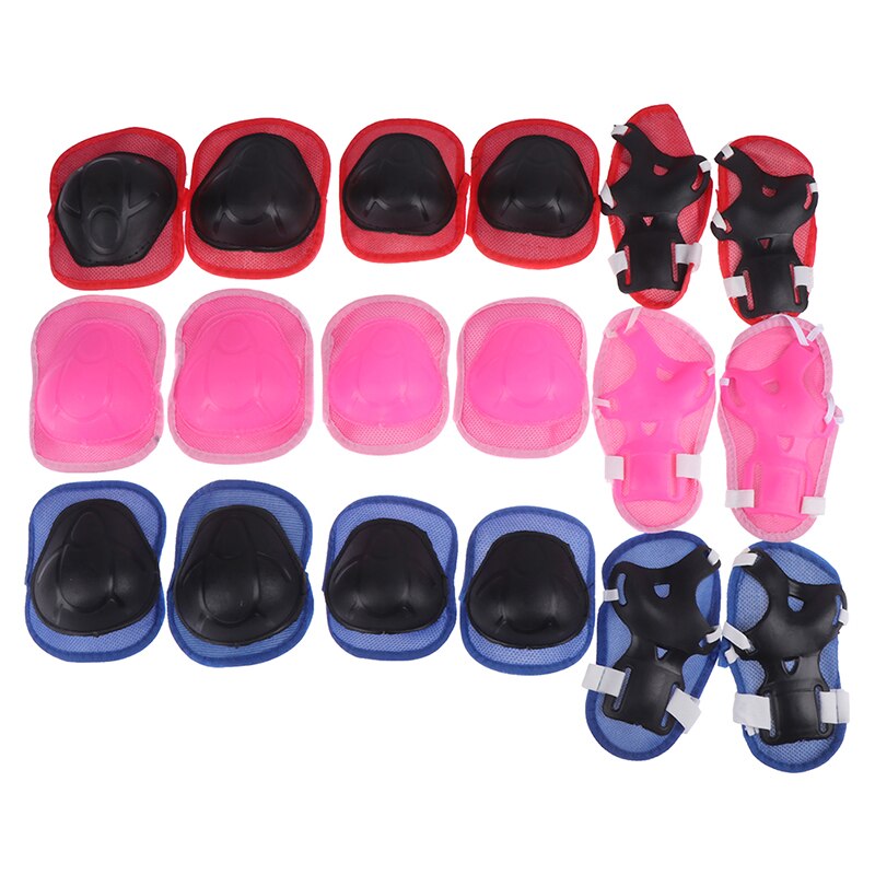 6 stk/set Elleboog Pads Fiets Skateboard Ice Skate Roller Knie Protector Voor Volwassen Kids Verstelbare Schaatsen Beschermende Gear Set