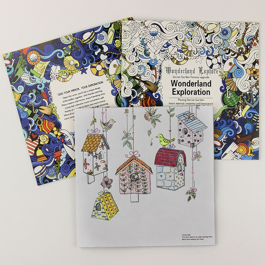 24 Pages Beautiful Wonderland Exploration Flower Coloring Book Painting Graffiti Book Children Adult Time Drawing Book