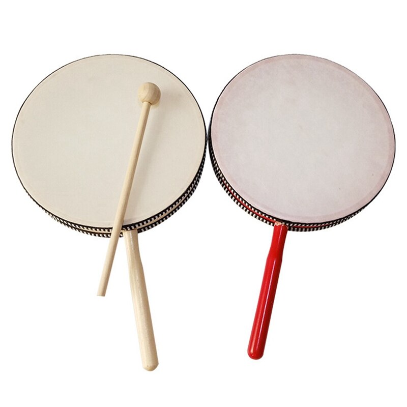 Hand drum Eight-Inch Double-Sided Hand Drumming Orff Percussion Instrument Kindergarten Performance Instrument