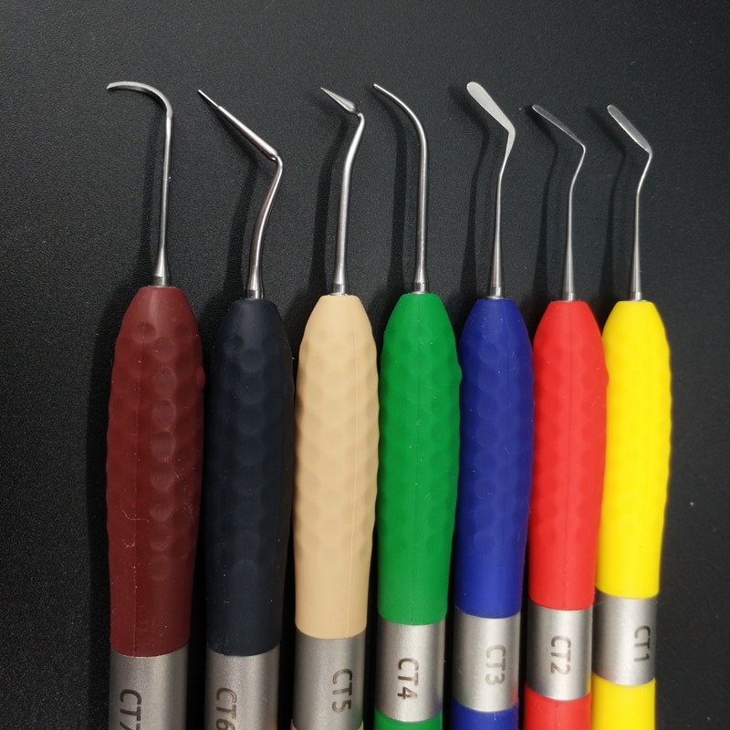 Resina dental, herramientas para esculpir, restauración estética, 7 Uds. Con caja de esterilización de alta temperatura, kit de herramientas de mano lm