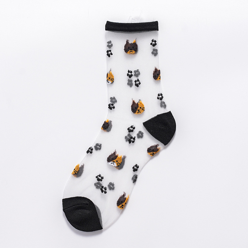 Calcetines sexis de rejilla de encaje de fibra mixta transparente elástico tobillo hilo de red calcetines finos para mujer 1 par = 2 uds