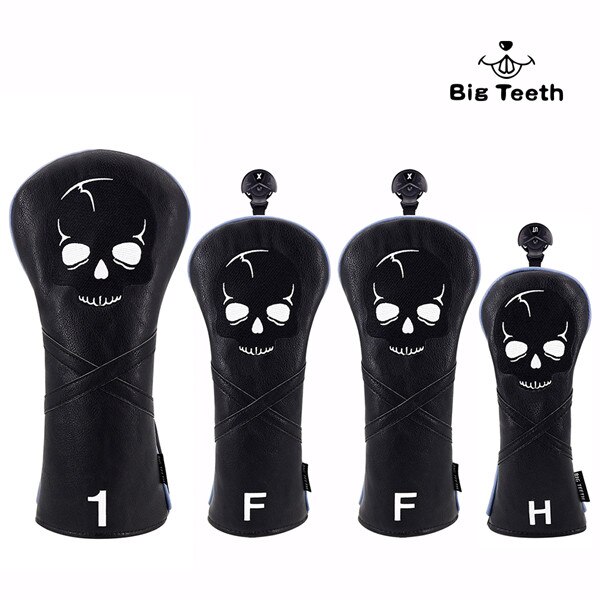 Big Teeth Golf Wood Head Covers Headcover Skull Driver FW UT Headcovers