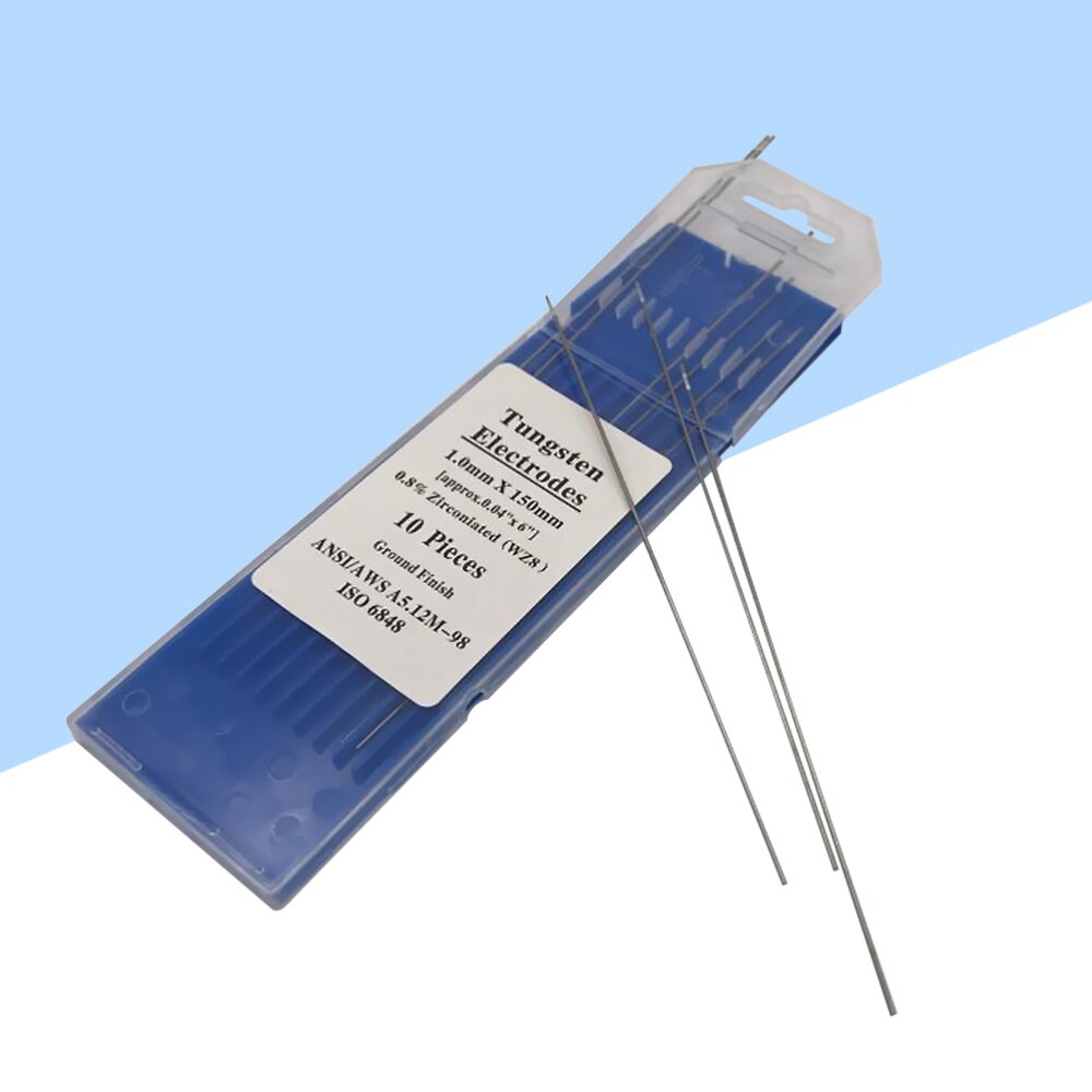10 uds/1 bolsa TIG electrodos de tungsteno de soldadura 0.8% zirconiado WZ8 electrodos de tungsteno varillas de soldadura (1,0 MM x 150MM): Silver 1