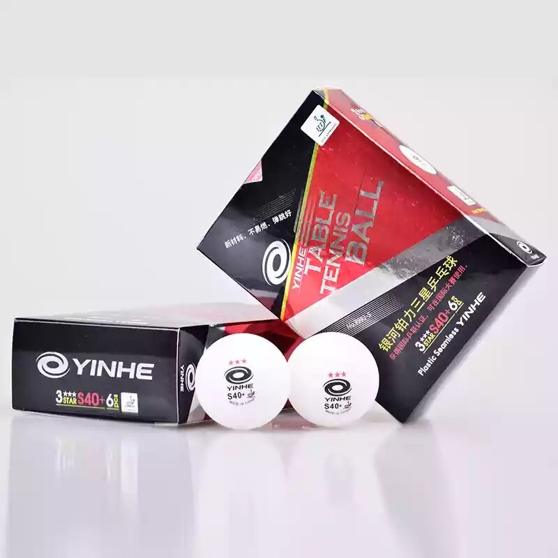 Yinhe 3 Ster Plastic Naadloze Pingpong Bal Aprroved Door Ittf S40 + Plastic Naadloze Witte Ping Ping Bal Tafel tennis Match