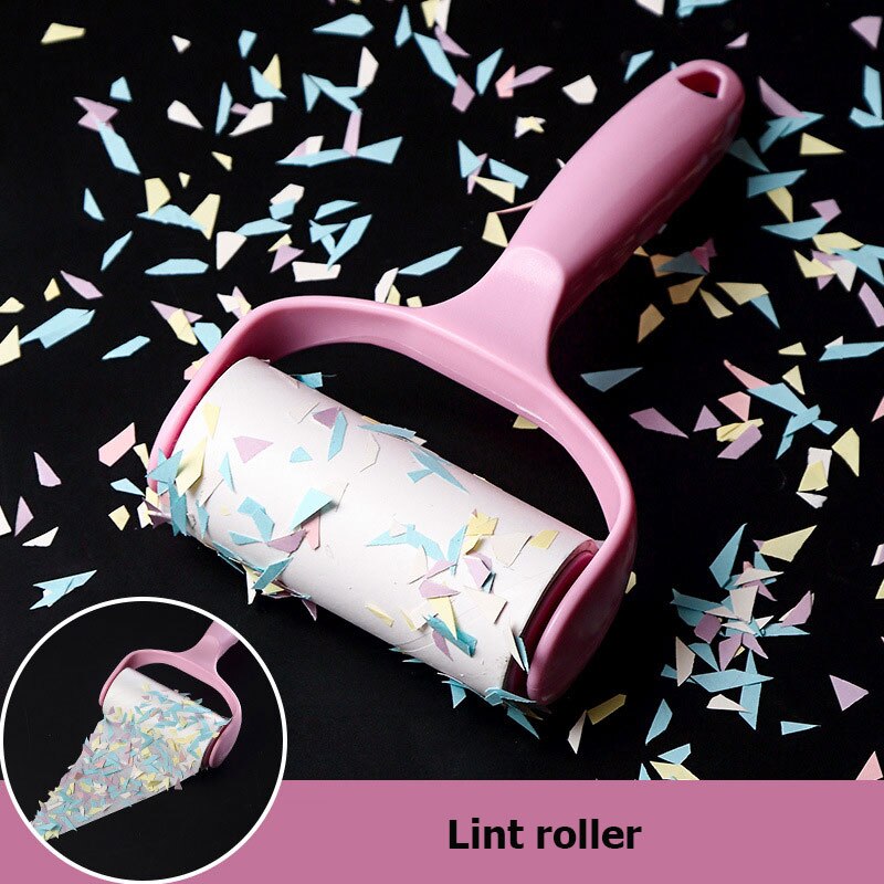 Papier anti-poussière collant, 5 rouleaux + 1 poignée, brosse adhésive déchirable, vêtements, brosse à peluches, Kit d&#39;épilation avec poignée