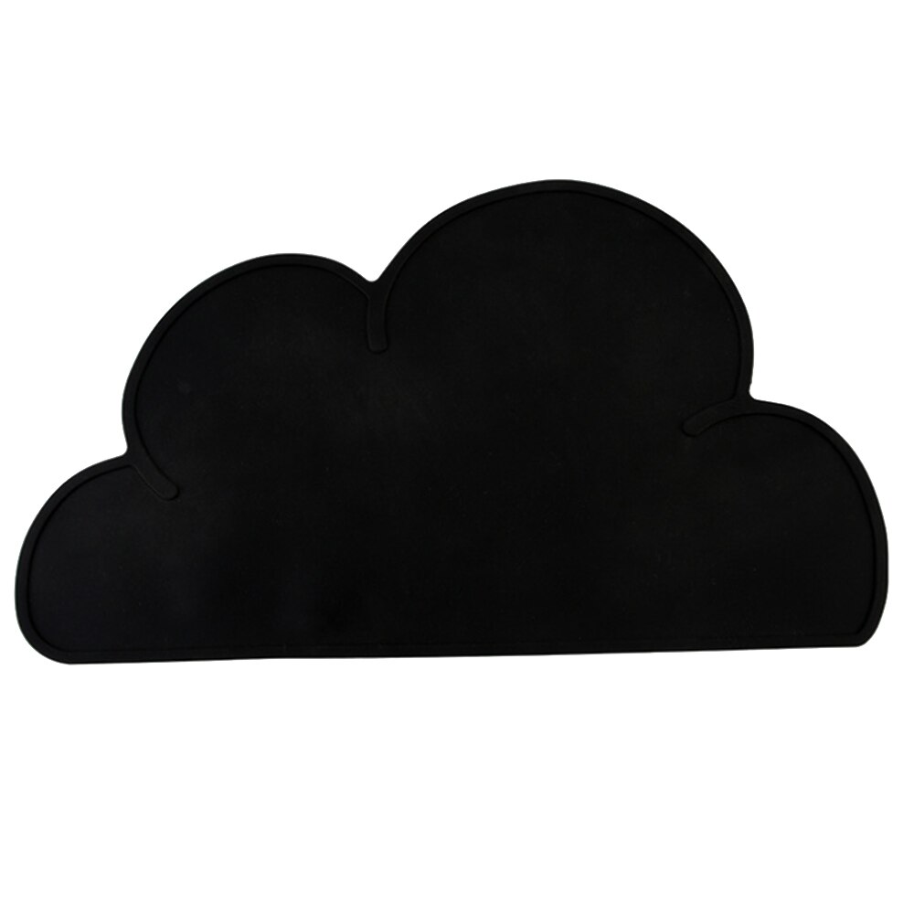 Silicone Cute Cloud Pet Feeding Mat Dog Food Pad Mat Pet Feeder Water Dish Bowl Placemat Feeding Clean Cat Dog Supplies: Black