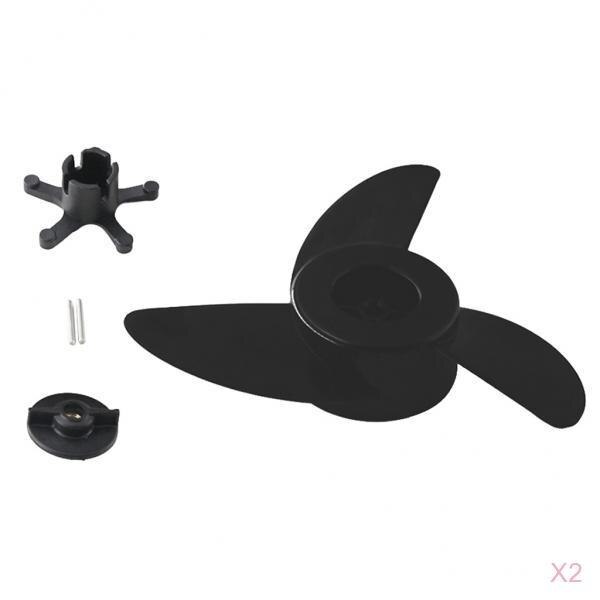 2 Stuks Power Prop Kit 3-Bladen (1 Cm Binnenste Gat Diameter) elektrische Trolling Motor Buitenboordmotor/Propeller Kit Voor ET44L ET54L D65L