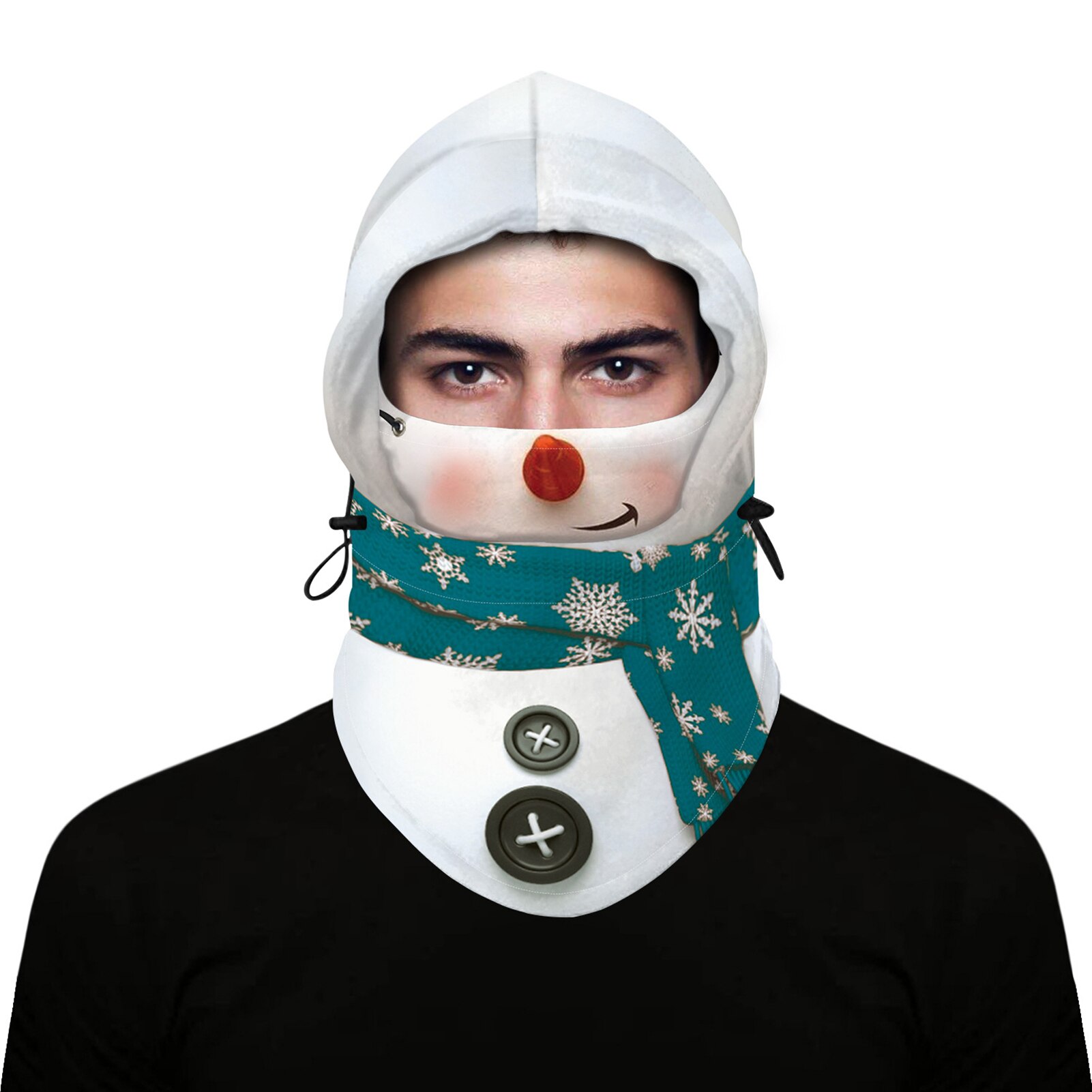 Kerst Digitale Afdrukken Volwassen Unisex Kerst Digitale Afdrukken Winter Winddicht Skiën Warm Hooded Gezicht Cover