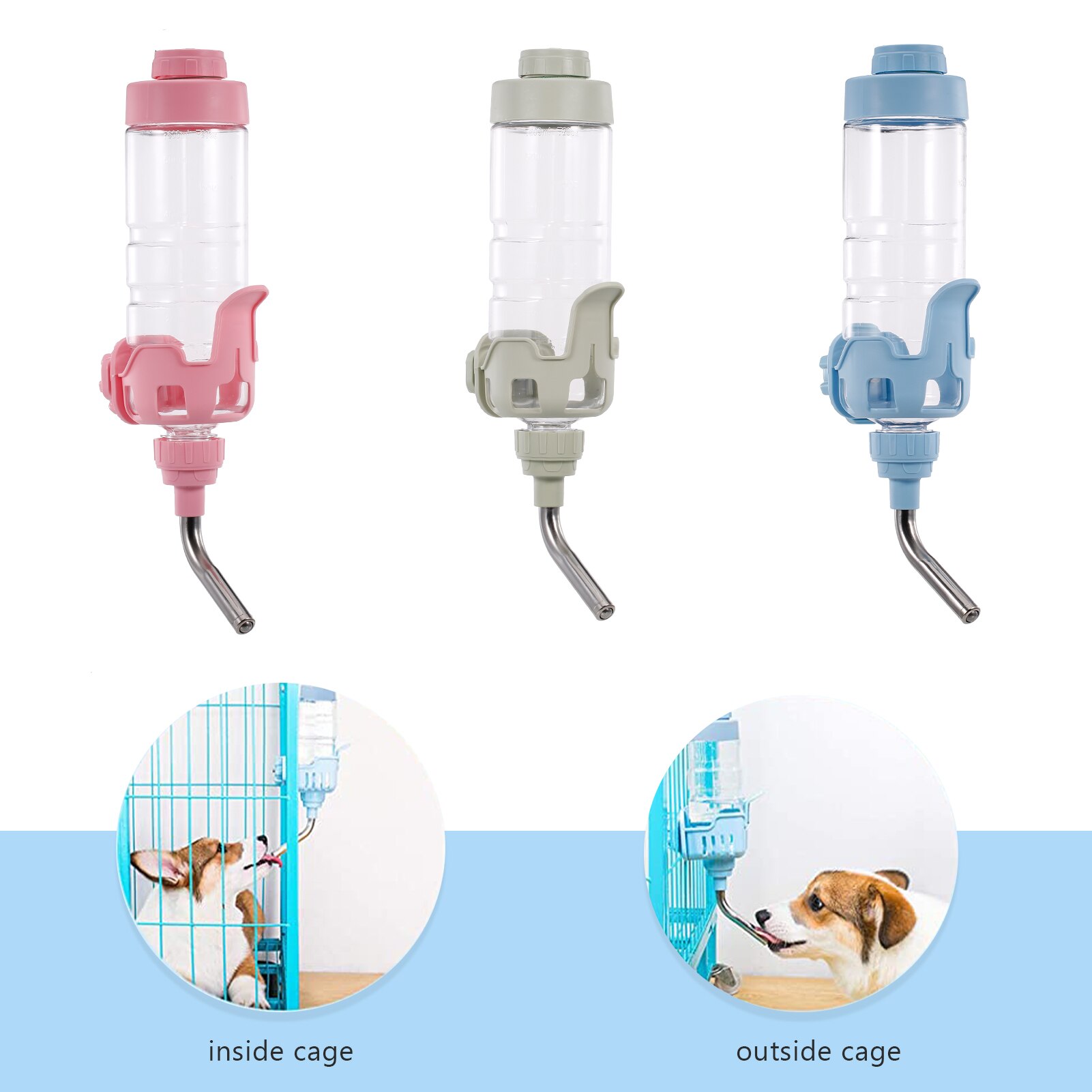 Dog Water Dispenser for Cage Dog Water Bottle for Crate 600ml Pet Water Fountain Automatic Pet Water Dispenser Dog Product