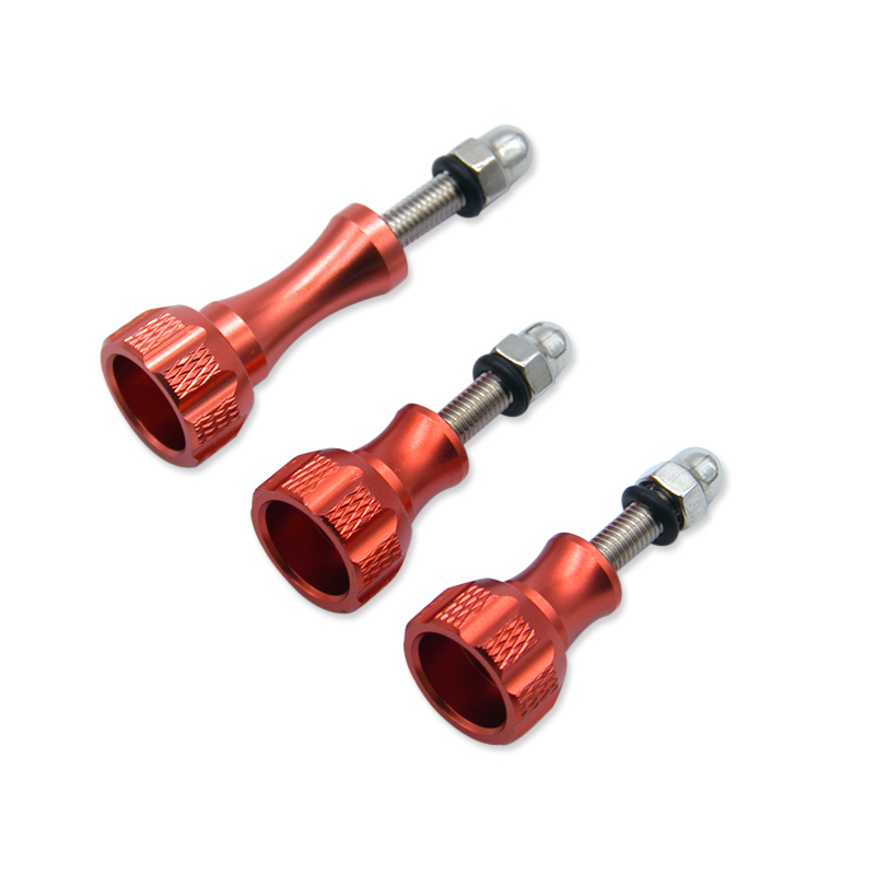 3 uds perilla de pulgar de aluminio tornillo para GoPro Hero 7 6 5 4 Xiaomi Yi 4K Sjcam SJ4000 H9 funda trípode montaje Cam accesorio más: Color rojo