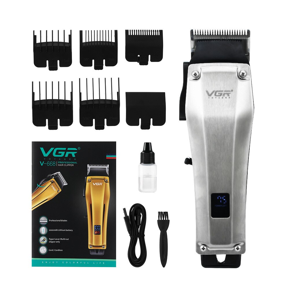 Tondeuse à cheveux professionnelle VGR 668 pour hommes, soins personnels, Rechargeable USB, rasoir, barbier, pour coupe de cheveux, machine V668: Default Title