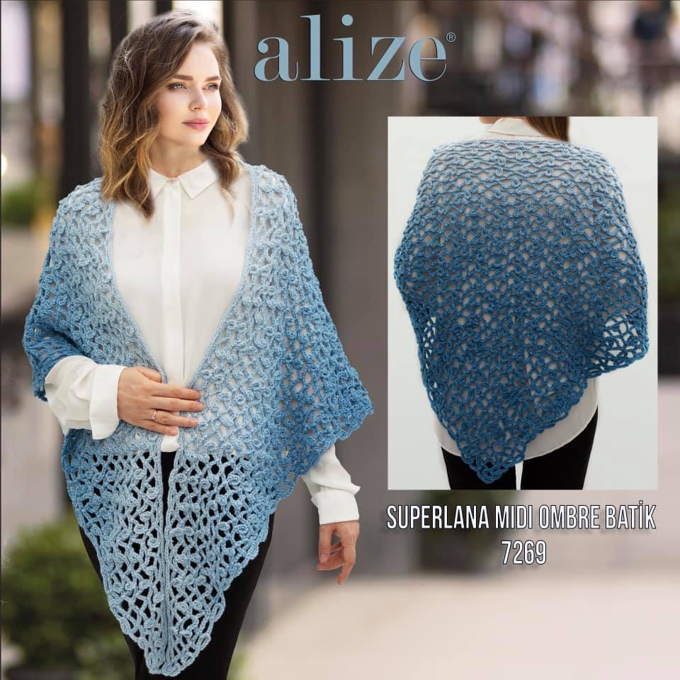 Alize Superlana Mıdı Ombre Batik Hilo para tejer a mano 300 gramos 510 metros, Hilo, Lana, Acrílico, Temporada otoño / invierno, ganchillo, ropa, cárdigan, blusa, , hobby, tejido, tienda de, Palmie, Turquía,