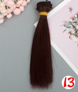1pcs 15*100cm Doll Accessories Straight Synthetic Fiber Wig Hair For Doll Wigs High-temperature Wire: 13