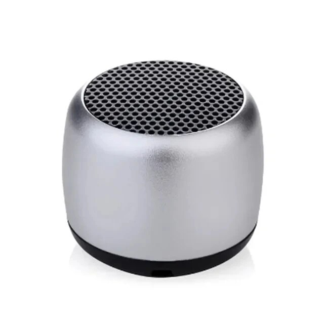 M1 bärbara bluetooth-högtalare musik stereo surround mini usb utomhus subwoofer högtalare ljudspelare högtalare mikrofon: Silver-