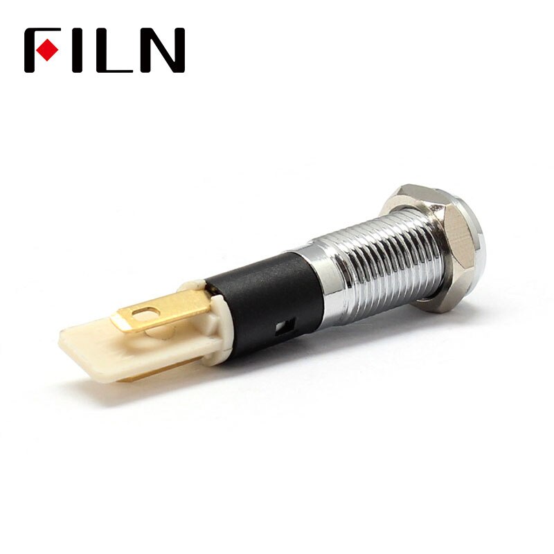 Filn 8mm bil instrumentbræt kranium tag led rød gul hvid blå grøn 12v led indikator lys med lodde fod