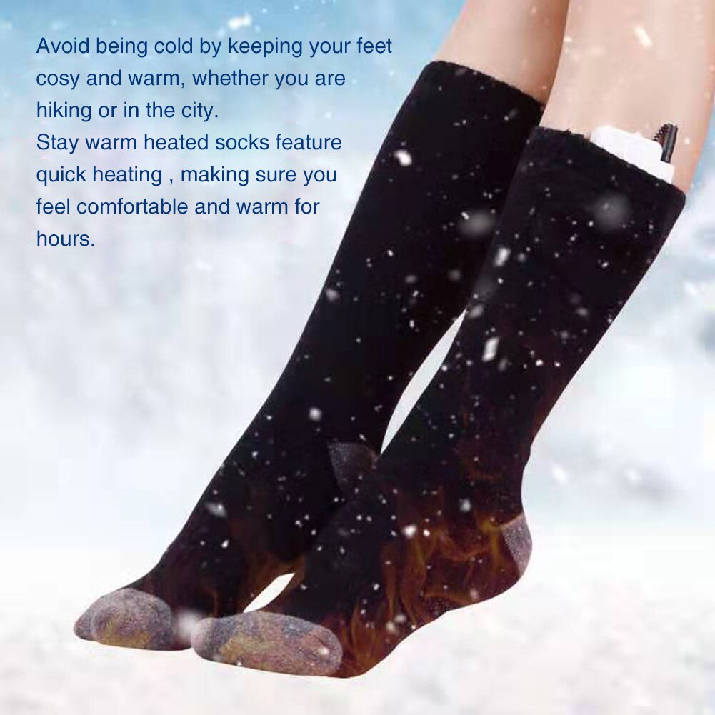 Men Women Foot Warmer Adjustable Temperature Universal Dry Battery Electric Safe Cold Resistant Heated Socks Winter Durable