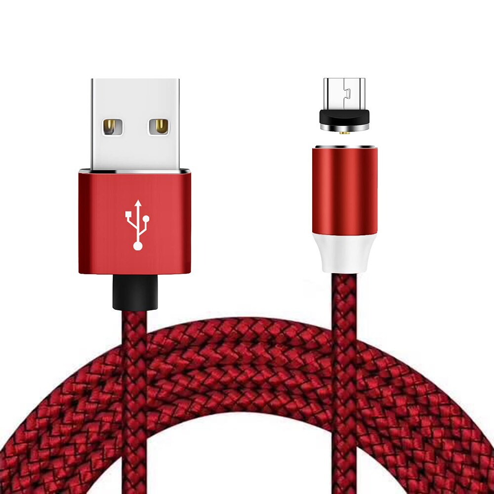 1 M Magnetische Oplaadkabel voor Xiao mi mi 9 t 9 8 lite A2 6X A1 MI X 3 2S mi pad 4 Max3 Rode Mi note 7 7 s K20 PRO CHARGER Opladen Draad: for micro usb RED