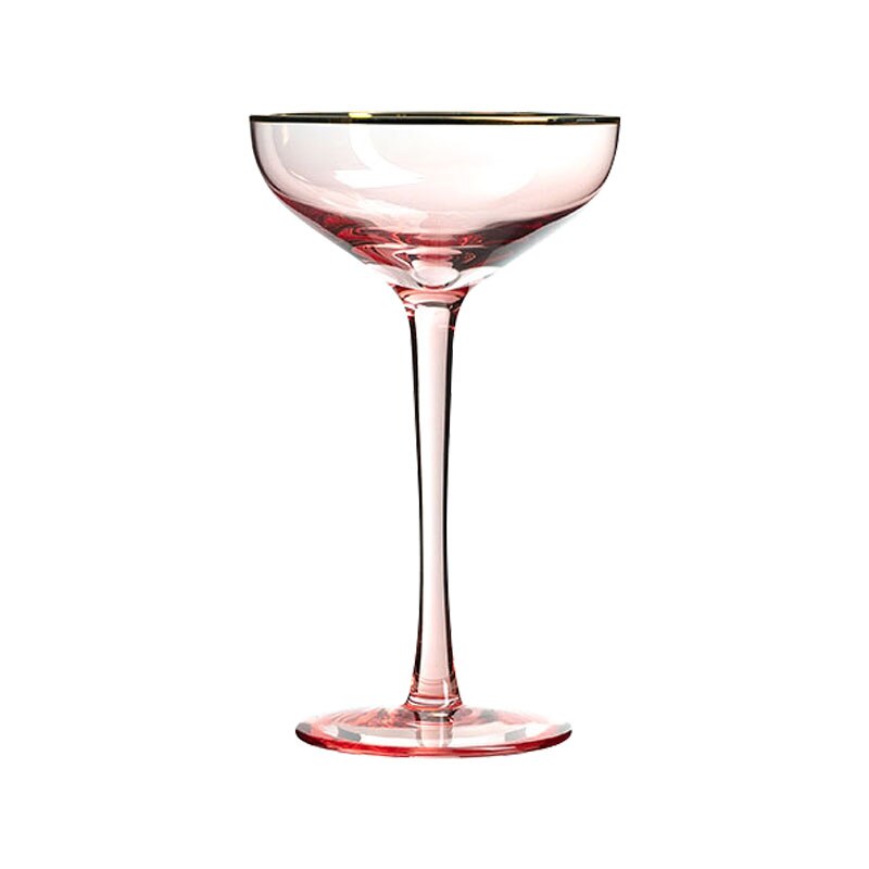 Nordic Asakuchi Stijl Loodvrij Kristal Wijn Glas Roze Goud Folie Zoete Champagne Bril Cocktail Goblet Festival Drinkbeker