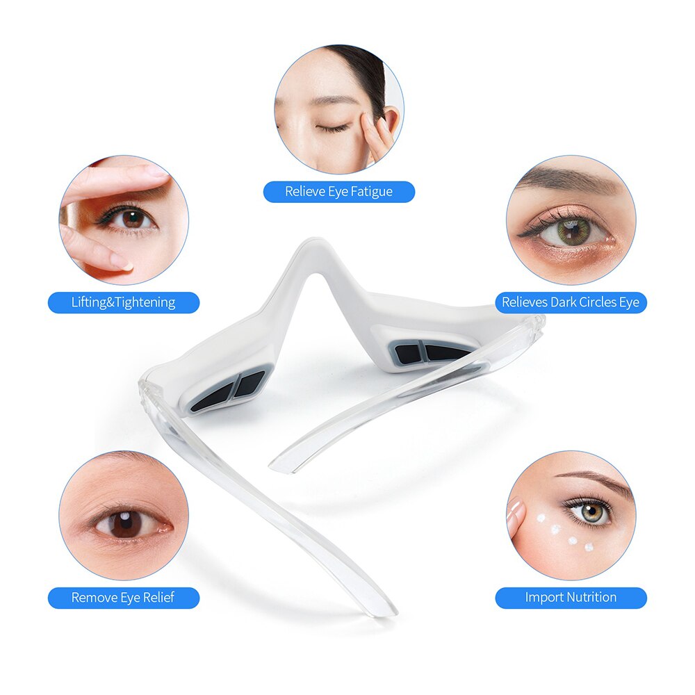 3D EMS Micro-Current Pulse Eye Massager Red Light Therapy Eye Care Machine Dark Circle&amp;Wrinkle Removal Blood Circulation