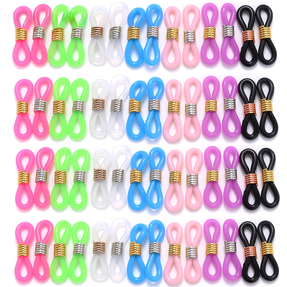 50 Uds. Conector de gancho para la oreja para gafas, cadena para gafas, extremos de retenedor, soporte para cable de cuerda, retenedor de correa, accesorios de bucle final