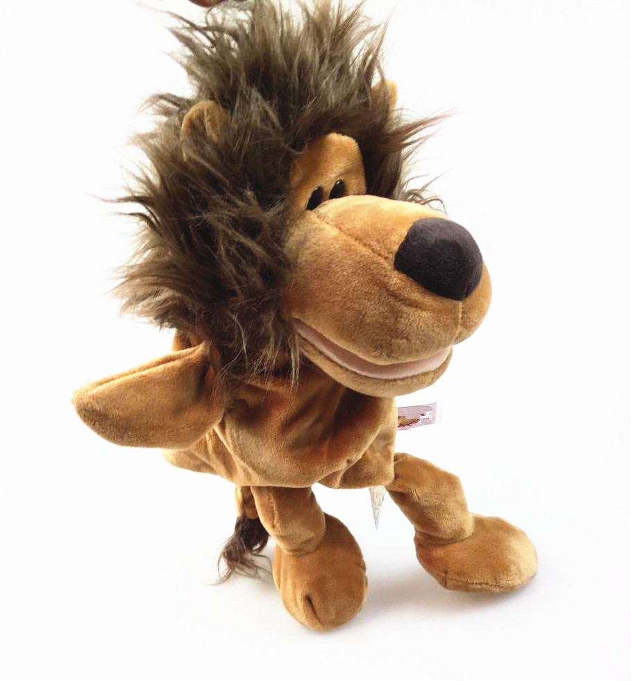 Nice Sexy Cute Cartoon Plush Daby Toy Nici Hippo Ladybug Wolf Giraffe Raccoon Crocodile Stereo Hand Puppet Daby Telling Story: lion