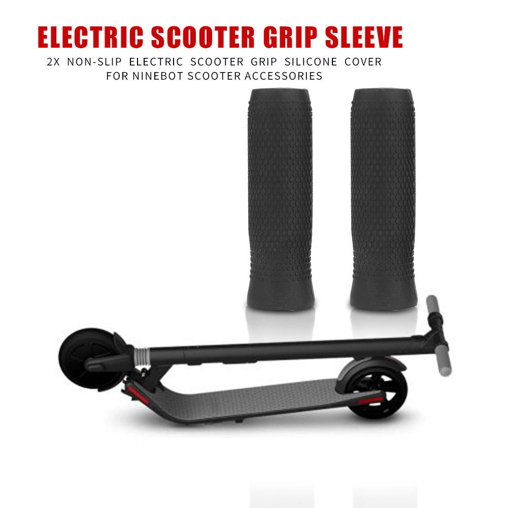 2pcs Electric Scooter Grip Non-slip Silicone Cover for Ninebot ES1 Black