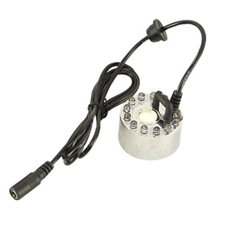 12-LED Ultrasonic Atomizer Color Changing Mist Maker Fog Water Fountain Pond Nebulizer with AU Plug (Black)