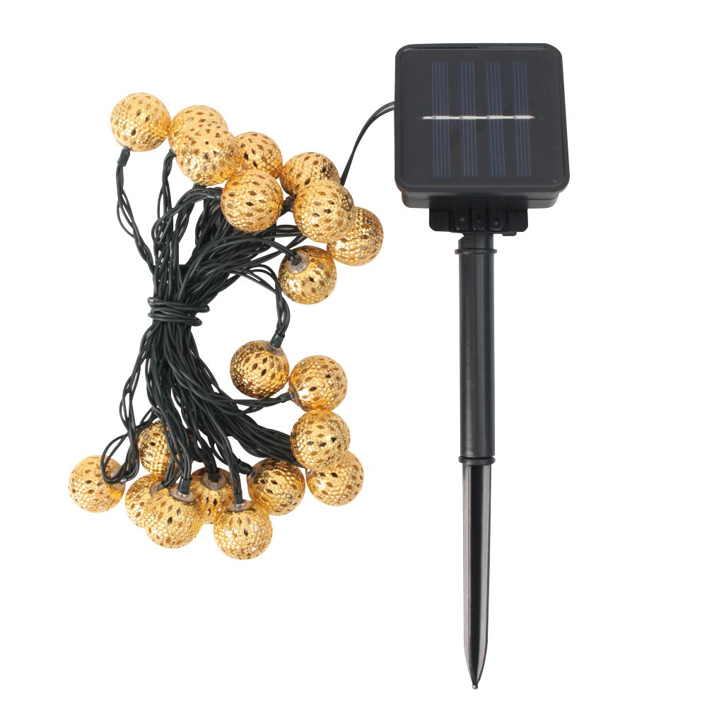 Guirlande solaire à 20 LED avec boules de cristal, éclairage féerique, luminaire décoratif d&#39;extérieur, idéal pour un jardin ou noël