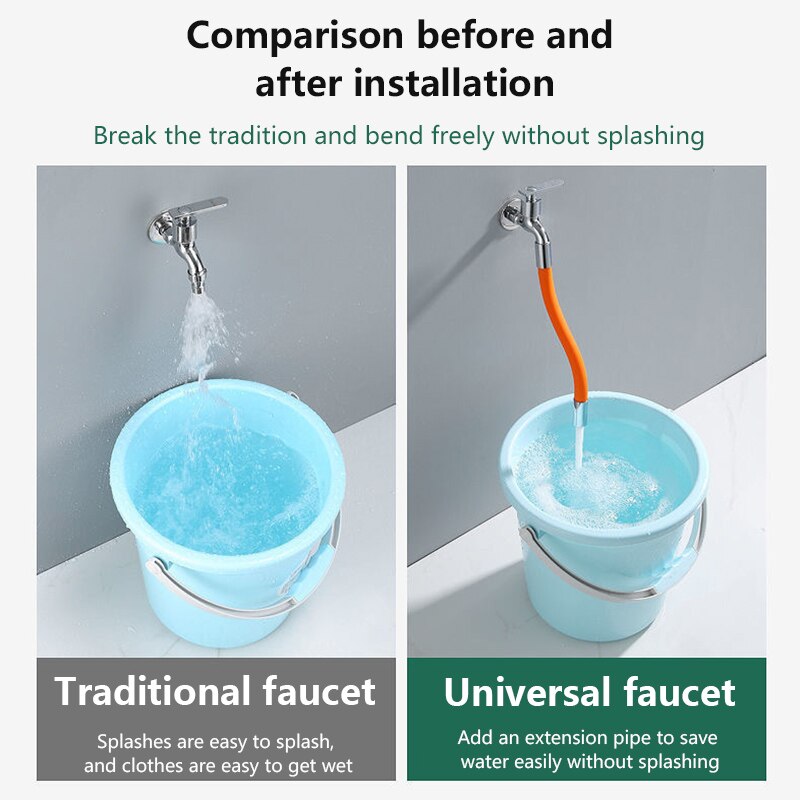 360° Rotation Faucet Extension Extender Bathroom Balcony Bathroom Faucet Extender Splash-proof Spout Artifact Universal