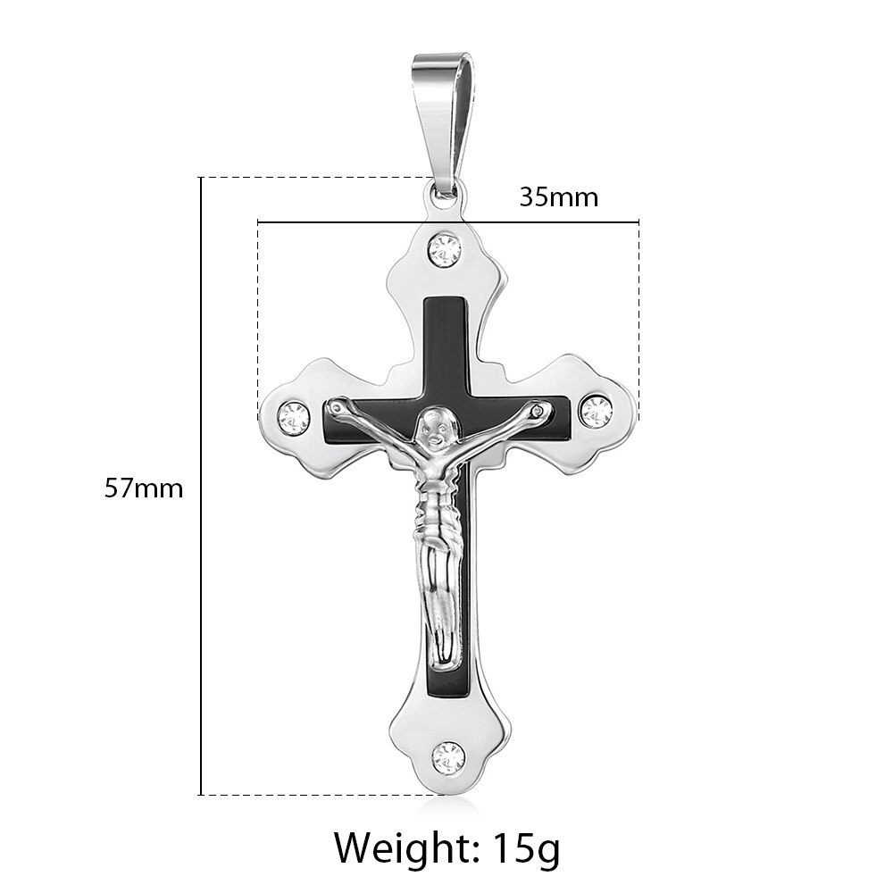 Trendsmax Men's Jesus Cross Pendant Stainless Steel Charms Gold Silver Color Male Jewelry KPP3: KP619