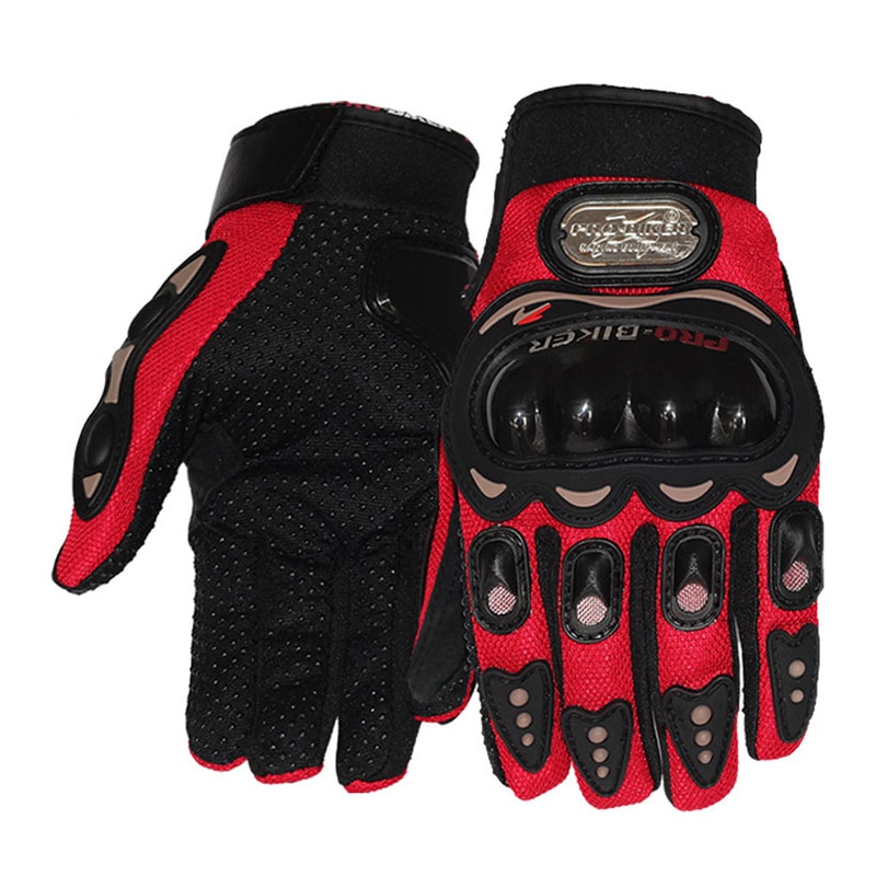 Guantes de moto pantalla táctil Windstopper dedo completo guantes de esquí guantes cálidos guantes de montar deportes al aire libre Car-styling M L XL XXL tamaño: Red M