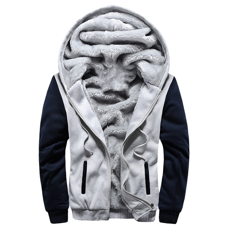 Manteau doublé Sherpa pour hommes, sweat à capuche zippé à manches longues, sweat-shirt épais, vestes en peluche Smile, vêtements d'extérieur chauds, tenues en Y, hiver: S / green