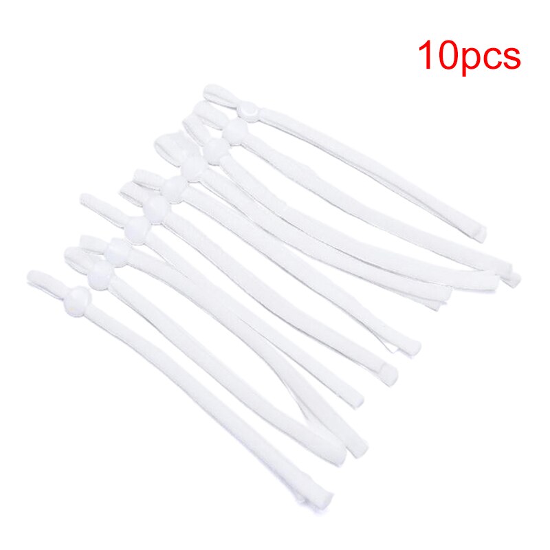 10 st mask sy elastisk bandkord med justerbart spänne stretchig mask öronögla snodd öronskydd rep diy gör förnödenheter: Vit