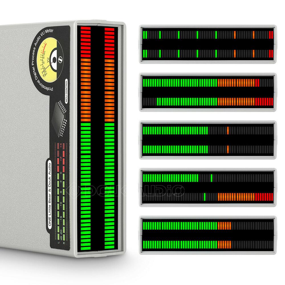 Douk áudio estéreo 56 bit medidor de nível de som led espectro de música display dot matrix mesa vu medidor lâmpadas áudio para amplificadores