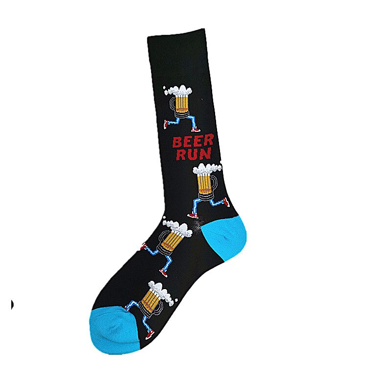 Ananas Burger Bier Mode Trend Element Mannen Kousen Skateboard Sokken: Wit Groen