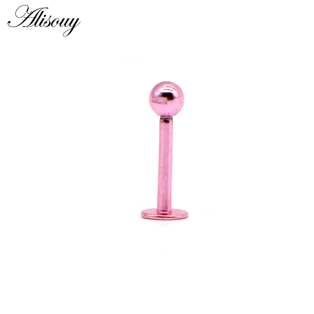 Alisouy 1 Pc Titanium 16G Lip Ringen Piercing Labret Oor Ringen Oor Stud Oor Piercing Tragus Piercing Sexy Body sieraden Piercing: D Pink