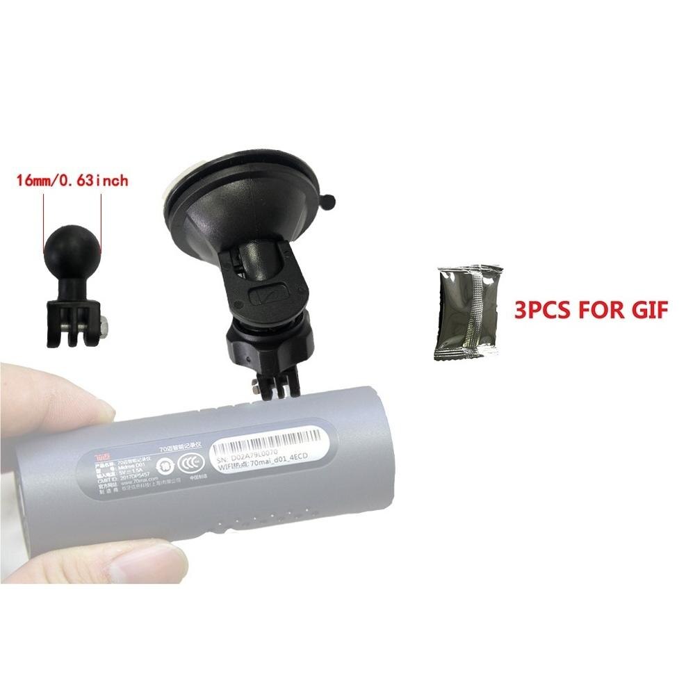 Sugekoppfester holder dash cam speil sugekopp mount frontrute 70 mai dvr holder for xiaomi 70 mai: Svart