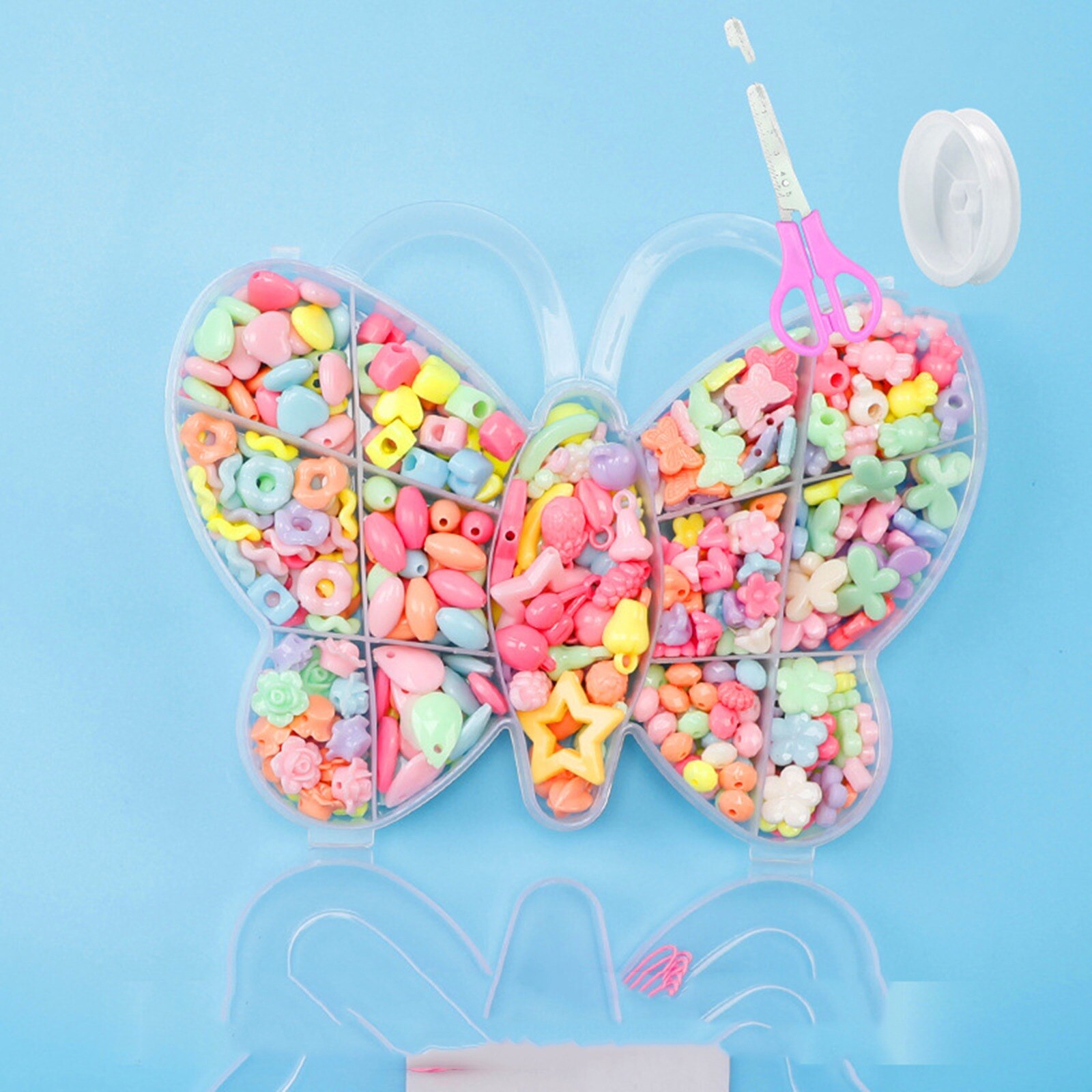 1 Set Acrylic DIY Handmade Beaded Kits For Girls Bracelet Necklace DIY Jewelry Making Craft Cute Heart Materials Accessories: 14