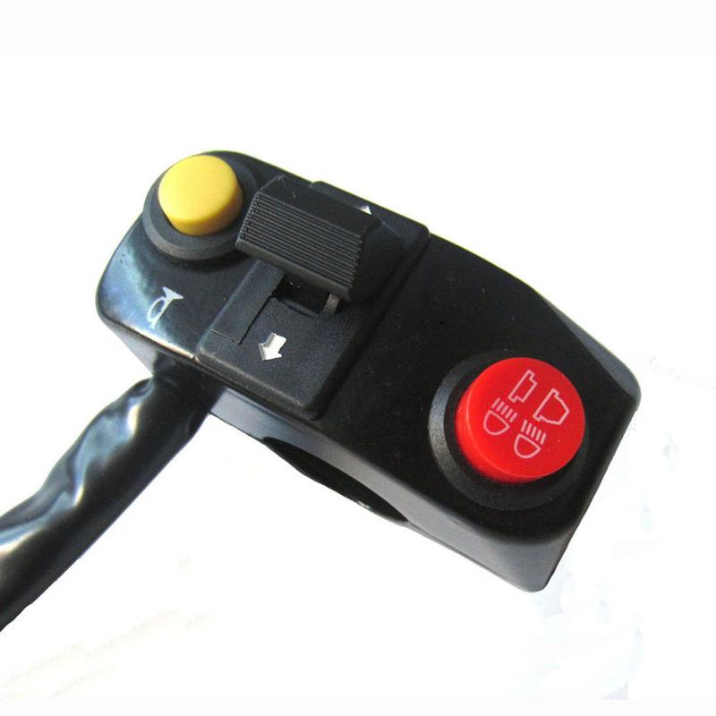 Motorcycle Handlebar Control Switch Three-function Left Headlights Turn Signal Horn Switch Connector Push Button Switch