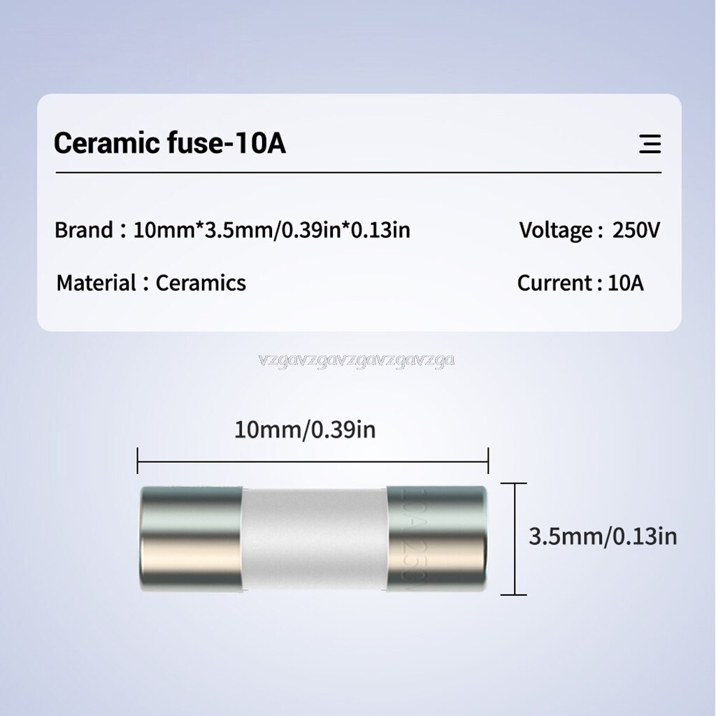 20pcs/10pcs Ceramic Fuse For Multimeter Instrument 600mA 10A Ceramic British Plug Fuse D30 19