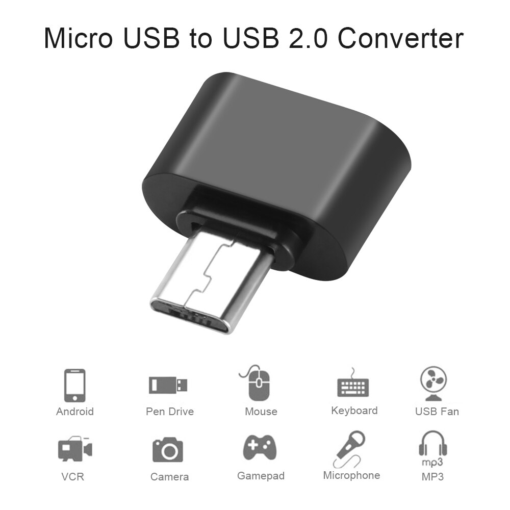 OTG Mikro USB Zu USB 2,0 Buchse Konverter Adapter Clever Verbindung Bausatz Adapter Für Smartphone/Tastatur/Maus/Digital Kamera Ect.: Schwarz