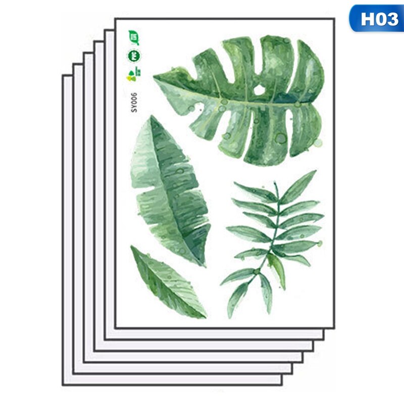 Tropical Rainforest Plant Wall Sticker Green Leaf Wall Stickers Home Children's Room Interior Wall Stickers Decor Supplies: H03