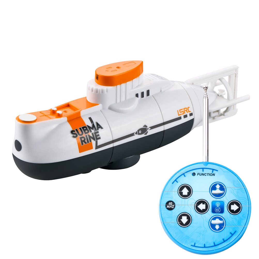 RC Mini sous-marin 6 canaux télécommande sous l'eau bateau RC sous-marin modèle enfants jouet éducatif pour les enfants: WHITE