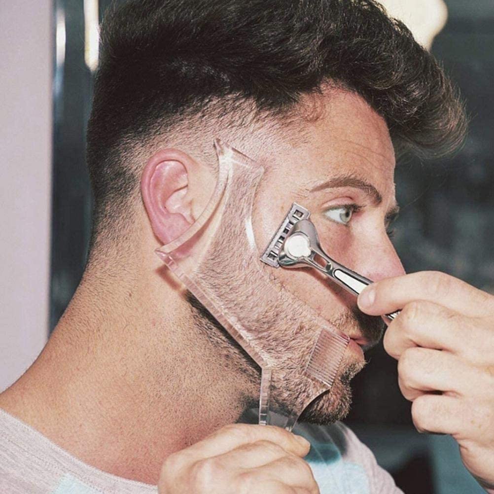 Plantilla de barba para hombre, herramienta de estilismo, peine moldeador de barba de doble cara, herramienta de belleza para hombre, herramienta de afeitar para depilación