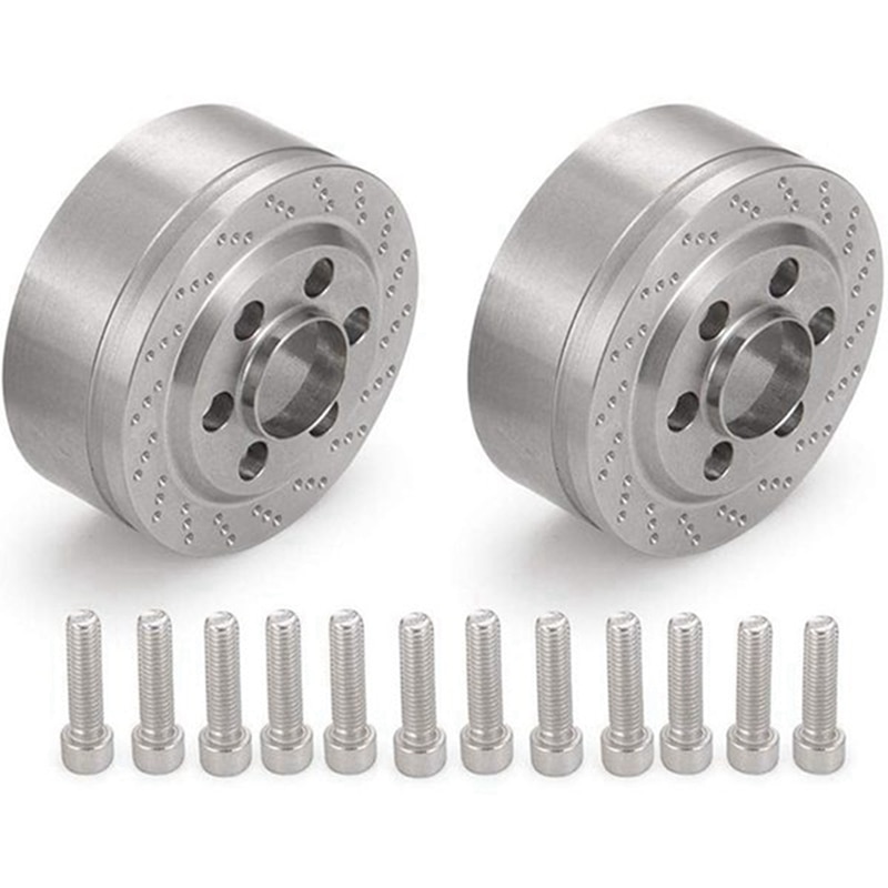 2Pcs Hub Counterweight 2.2Inch for TRX-4 SCX10 1/10 & 2PCS 100mm Piggyback Shock Absorber Internal Springs Damper