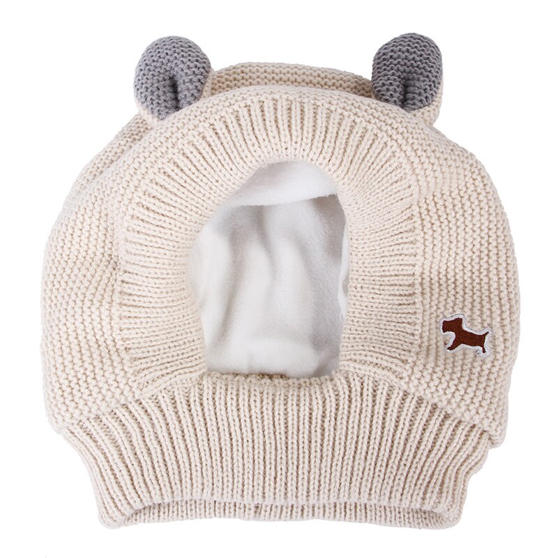 Mascota perro gato gorros abrigados de invierno sombrero para mascotas lindo gorros para perros divertido disfraz Cosplay Chihuahua mascota Cap accesorios de Navidad: beige
