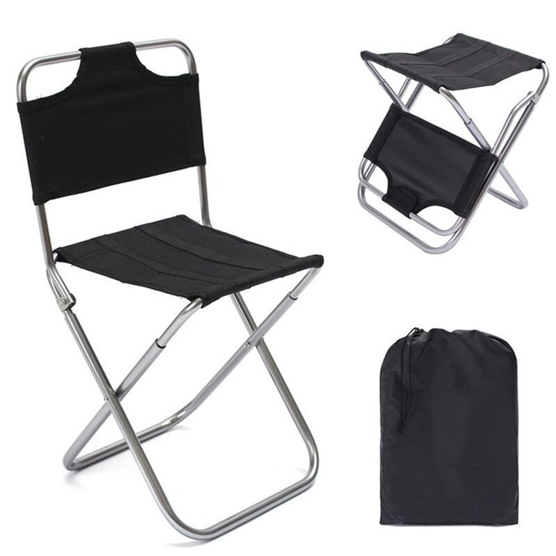 Bærbar sammenklappelig skammel med ryg mini udendørs stol lille skammel sammenklappelig letvægts til camping vandreture fiskeri picnic rejse
