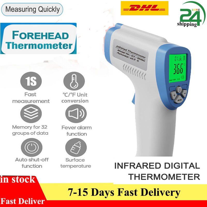 LCD Digital Infrared IR Forehead termometro Temperature Gauge gun Non Contact Temperature Measurement Device digital thermometre