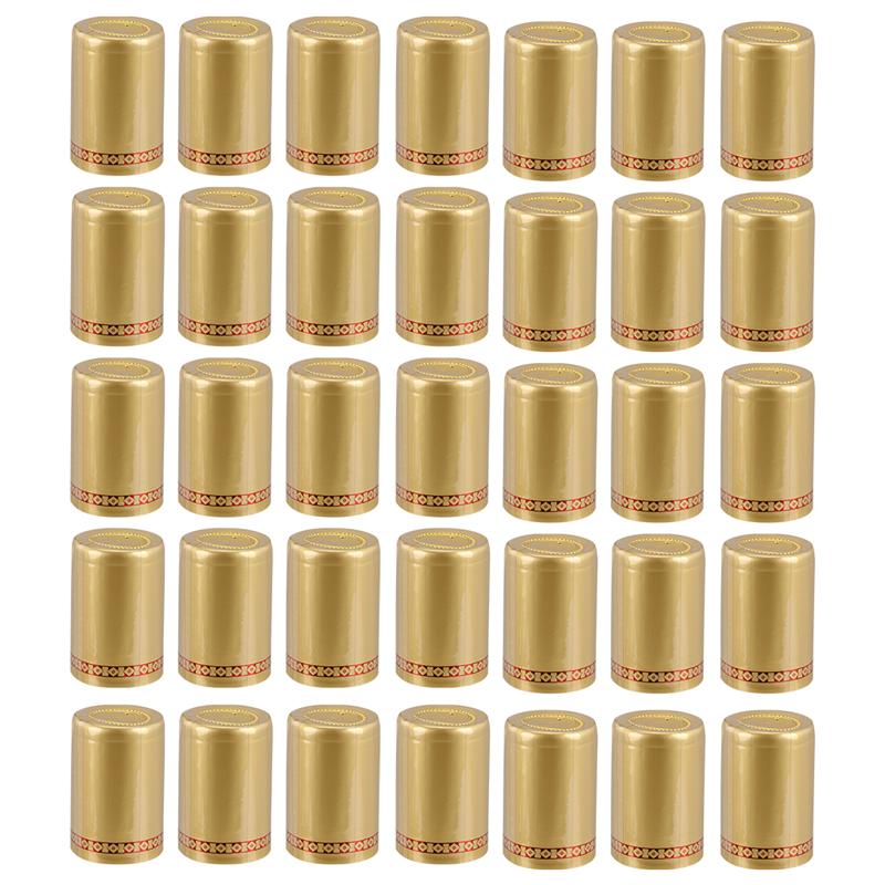 100pcs 33mm Wine Bottle Shrink Capsule Heat Shrink Capsules Wine Heat Shrinkable Cap Shrink Film Wrap For Straight Mouth Bottle: 100pcs Gold 33mm